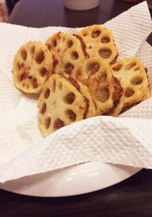 レンコンスライスで作る蓮根のはさみ揚げ-レシピのメイン写真