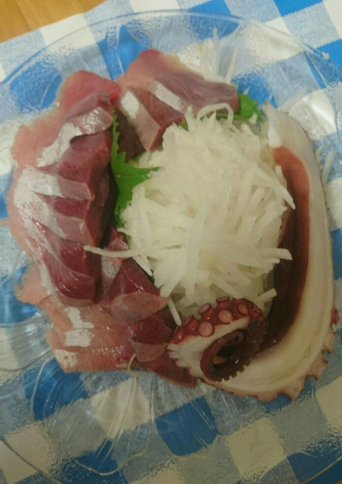大根の千切りと刺身のお造り-レシピのメイン写真