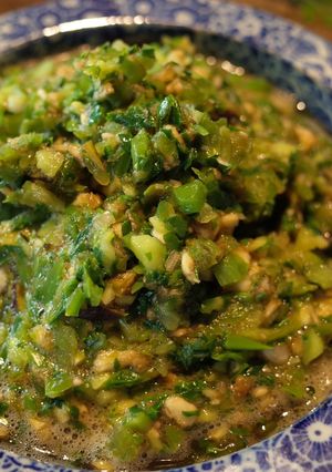 つるむらさきと いろいろ夏野菜のだし-レシピのメイン写真