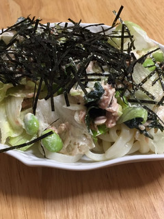 ツナマヨサラダうどん-レシピのメイン写真