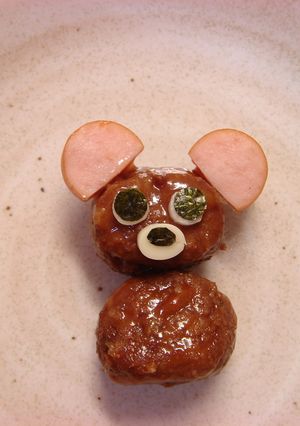 ミートボールのクマさん（キャラ弁おかず）-レシピのメイン写真