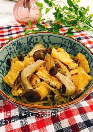 ＊母の味＊糸こんしめじ油揚げの炒り煮。-レシピのメイン写真