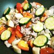 簡単♪夏野菜とラム肉薄切りのクレソル炒め