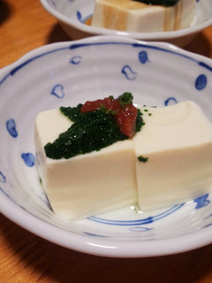*冷奴~モロヘイヤと梅肉かけ~*-レシピのメイン写真