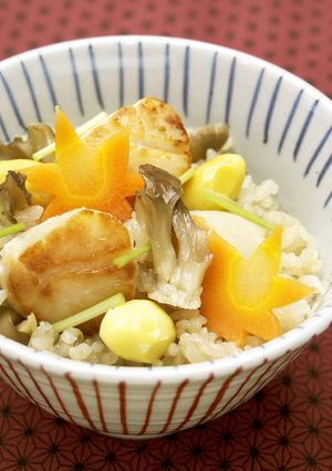 ホタテときのこの炊き込みご飯-レシピのメイン写真
