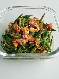 やみつき!!ささげとベーコンの卵炒め♪-レシピのメイン写真