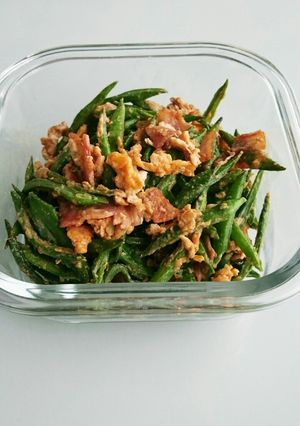やみつき！！ささげとベーコンの卵炒め♪-レシピのメイン写真