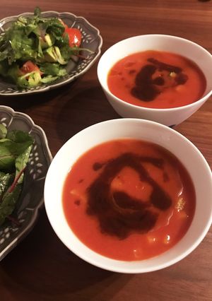 有機トマトジュースで作る簡単ガスパチョ-レシピのメイン写真