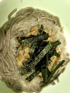 超簡単!ふわふわ釜玉そばwith納豆-レシピのメイン写真