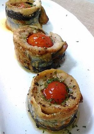 秋刀魚のトマトロール巻きソテー♪-レシピのメイン写真
