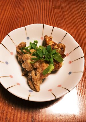 《我が家のおつまみ》:揚げ鶏皮ポン酢-レシピのメイン写真