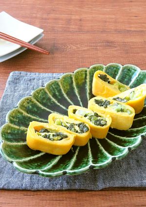 簡単アレンジ卵☆野沢菜の卵焼き-レシピのメイン写真