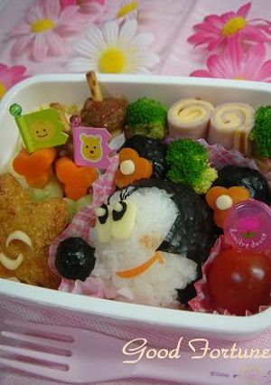 キャラ弁☆おにぎりで　ミニーちゃん♪-レシピのメイン写真