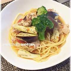 รูปของ 低温ほったらかし☆茄子と鶏のトマトパスタ