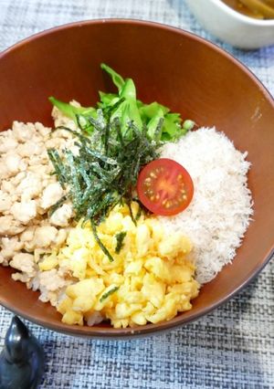 決めては「でんぶ」の4色丼-レシピのメイン写真
