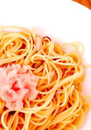 たらこを乗せて！長ネギの和風スパゲッティ-レシピのメイン写真