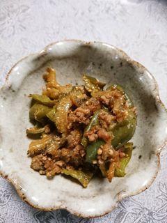 ゴーヤとししとうとピーマンの肉味噌炒め-レシピのメイン写真