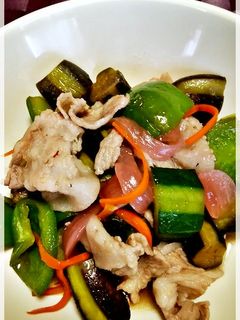 素揚げ夏野菜""紫玉葱甘酢煮活用ver-レシピのメイン写真