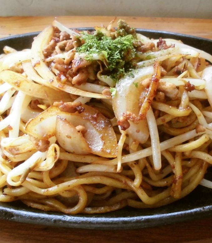 ひき肉の焼きそば♪熱々で！-レシピのメイン写真