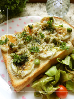 しらす×茹で卵 青のりパセリトースト-レシピのメイン写真