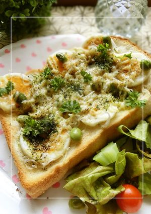 しらす×茹で卵　青のりパセリトースト-レシピのメイン写真