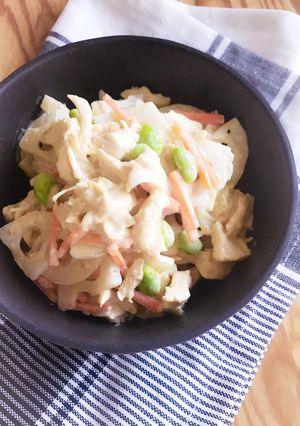 鶏ささみとレンコンの辛子マヨサラダ-レシピのメイン写真