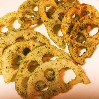 レンコンの青海苔焼きダシダ味♪ by みぃしぇぷ 【クックパッド