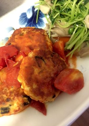 豆腐と鶏挽き肉の煮込みハンバーグ-レシピのメイン写真