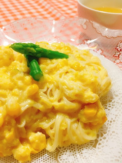 とうもろこしの豆乳ポタージュそうめん☆-レシピのメイン写真