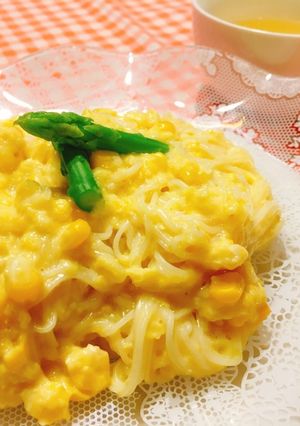 とうもろこしの豆乳ポタージュそうめん☆-レシピのメイン写真
