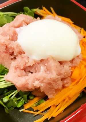 まぐろの中落ちでユッケ風♡-レシピのメイン写真