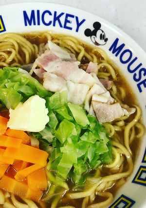 即席麺で作る野菜味噌バターらーめん-レシピのメイン写真
