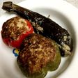 豆腐とひき肉でピーマンの肉詰め