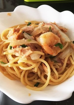 簡単で味が深〜い 海の幸！和風パスタ-レシピのメイン写真