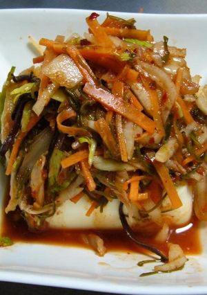 これで満足！豪華なキムチ冷奴-レシピのメイン写真