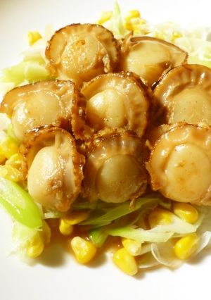 メープルシロップ醤油のボイルホタテ炒め-レシピのメイン写真