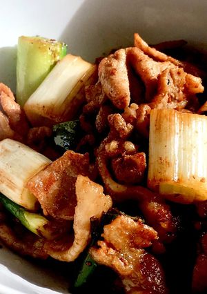 かんたん！豚肉と長ねぎのバターポン酢炒め-レシピのメイン写真