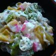彩り綺麗なオクラ花の酒粕クリーム和え