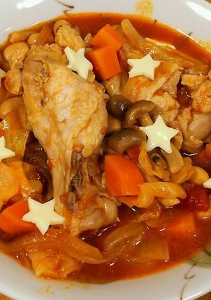 鶏手羽元と野菜のトマト煮込み-レシピのメイン写真