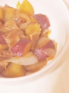 さつまいもと豚肉の甘辛煮-レシピのメイン写真