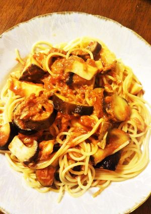 茄子とエリンギのトマトパスタ-レシピのメイン写真