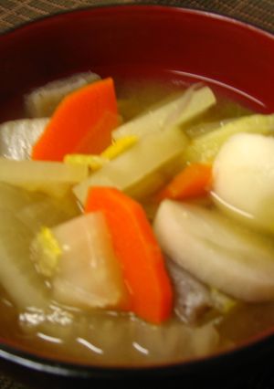 白菜と根野菜の味噌汁-レシピのメイン写真