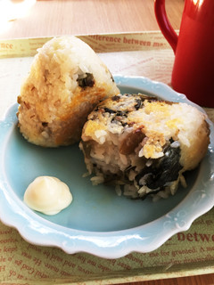 野沢菜漬けとチーズのカリカリ焼きおにぎり-レシピのメイン写真