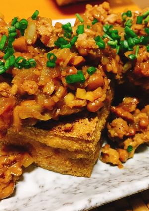 カリカリ厚揚げの納豆肉そぼろがけ-レシピのメイン写真