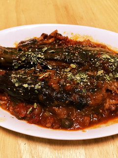 丸ごと長ナスのトマト&ミート煮込み-レシピのメイン写真
