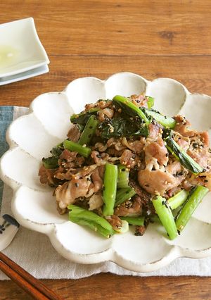 ごはんがススム☆野沢菜と豚肉のごまソテー-レシピのメイン写真