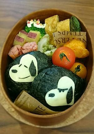 簡単キャラ弁♪ハート型で スヌーピー♪-レシピのメイン写真