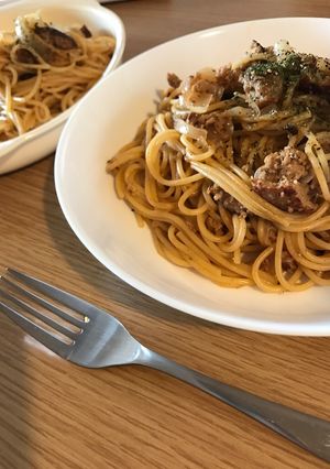 冷凍ハンバーグでワンポットパスタ-レシピのメイン写真