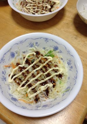 キャベツサラダをお好み焼き風に食す-レシピのメイン写真