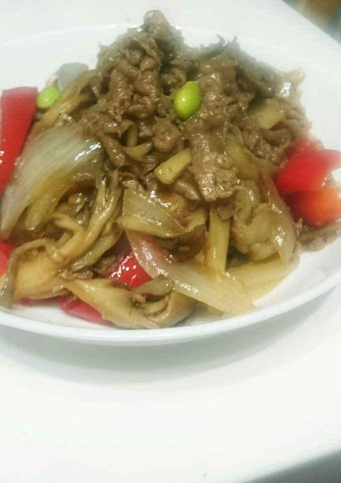 ささっと。牛肉ごぼう舞茸の甘辛炒め煮。-レシピのメイン写真